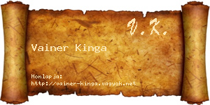 Vainer Kinga névjegykártya