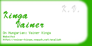 kinga vainer business card